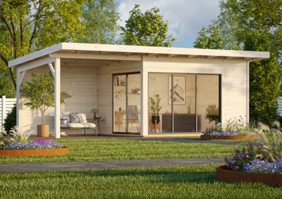 Un abri en bois de plus de 20 m² dans un jardin