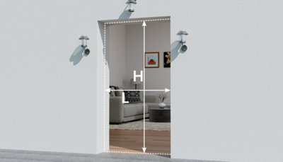 Schéma de la prise de mesure d'une porte d'entrée en tunnel