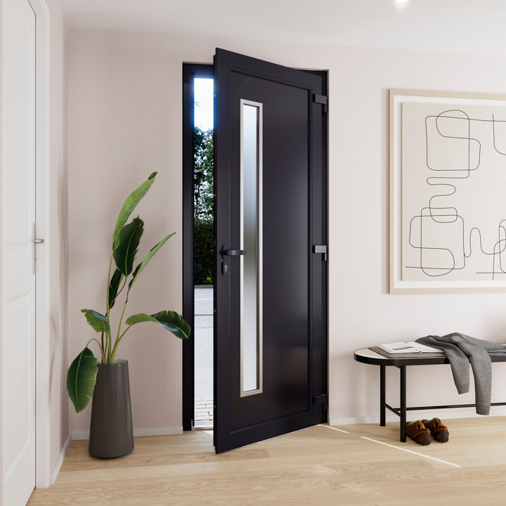 Vue d'une porte d'entrée vue de l'intérieur