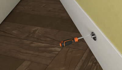 Fixation support butée mur avec tournevis