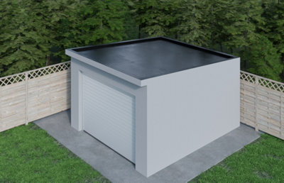Cabanon béton avec couverture légère en membrane EPDM