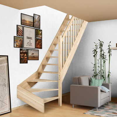 Escalier quart tournant bois