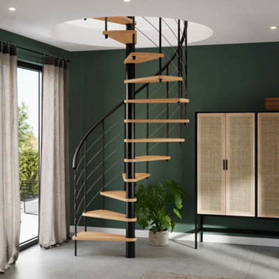 Escalier noir et bois colimaçon