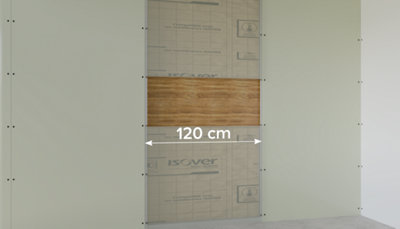 Schéma ilustrant la largeur de 120 cm des plaques