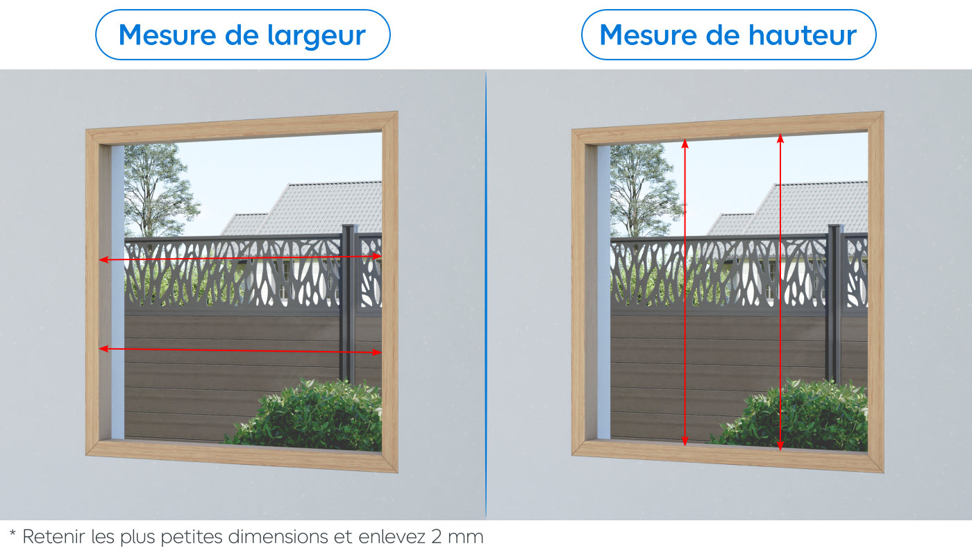 Schéma de la mesure d'une fenêtre en longueur et en largeur.