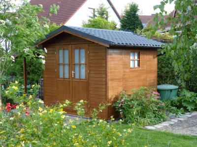 Résultat final toit abri de jardin avec Easy-Tuile