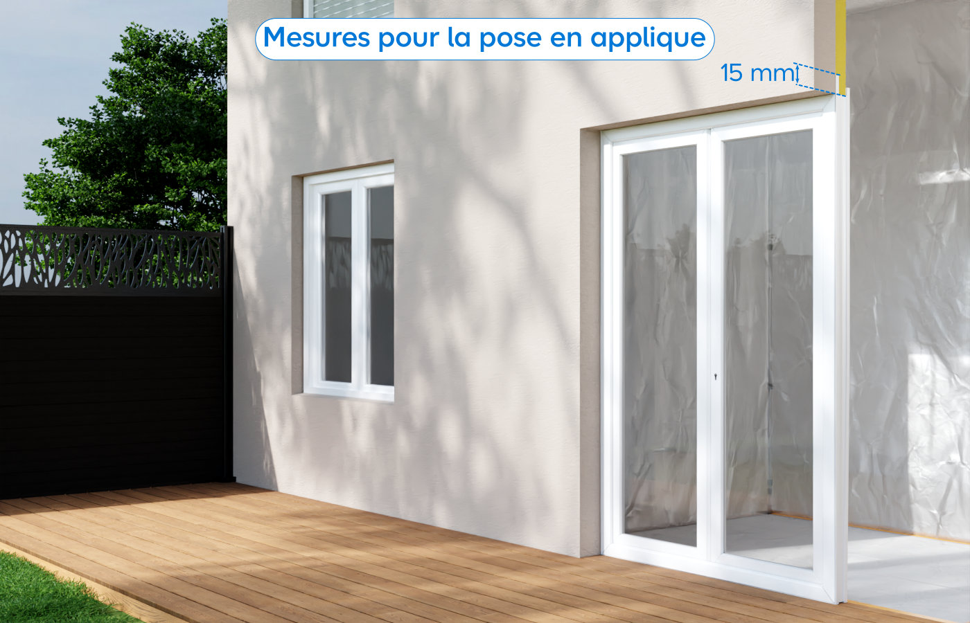 Illustration des mesures pour la pose en applique