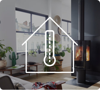 Pictogramme d'un thermomètre dans une maison