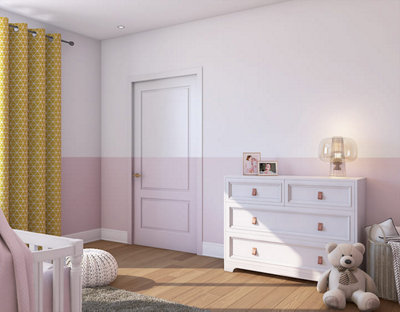 Mur mi rose mi blanc chambre enfant