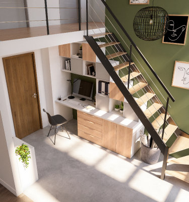 Nos idées pour installer un bureau sous escalier