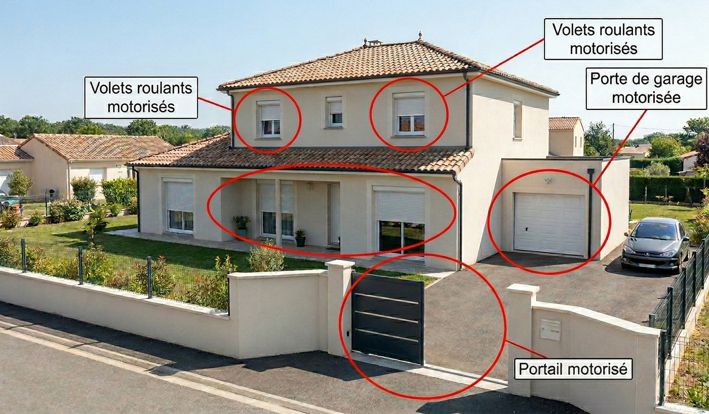 Exemple de maison équipée de motorisations