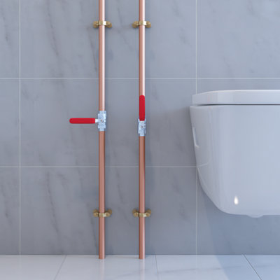 Illustration de tuyaux d'eau avec vannes d'arrêt