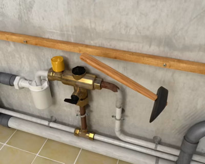 Mise en place des chevilles et vissage du tasseau sur le mur