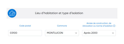 Lieu d’habitation et type d’isolation