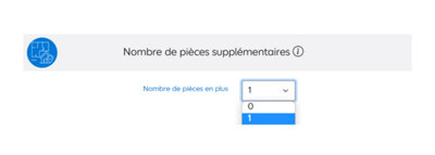 Nombre de pièces supplémentaires