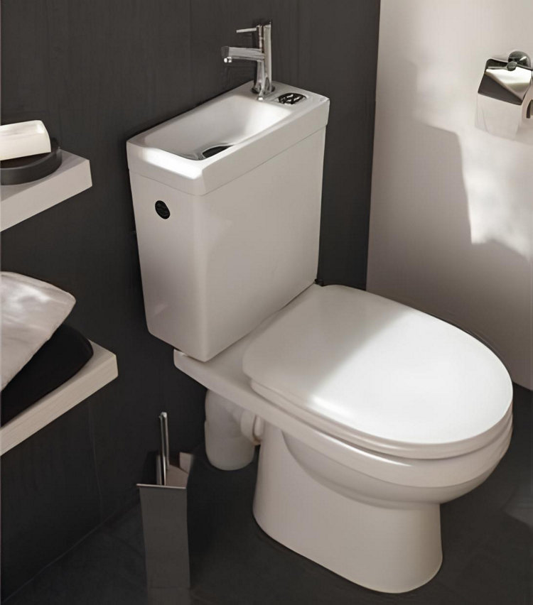 Photo d'un WC avec lave-mains intégré