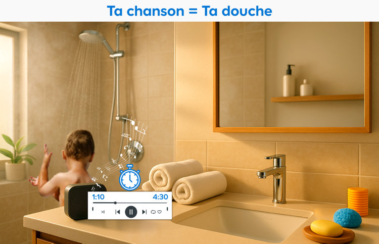 Le temps idéal d'une douche est le tempos d'une chanson