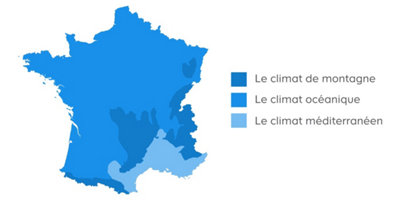 La carte du climat de France métropolitaine