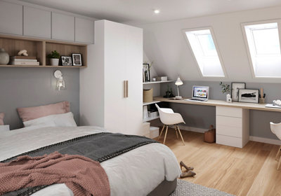 Dans une chambre sous pente