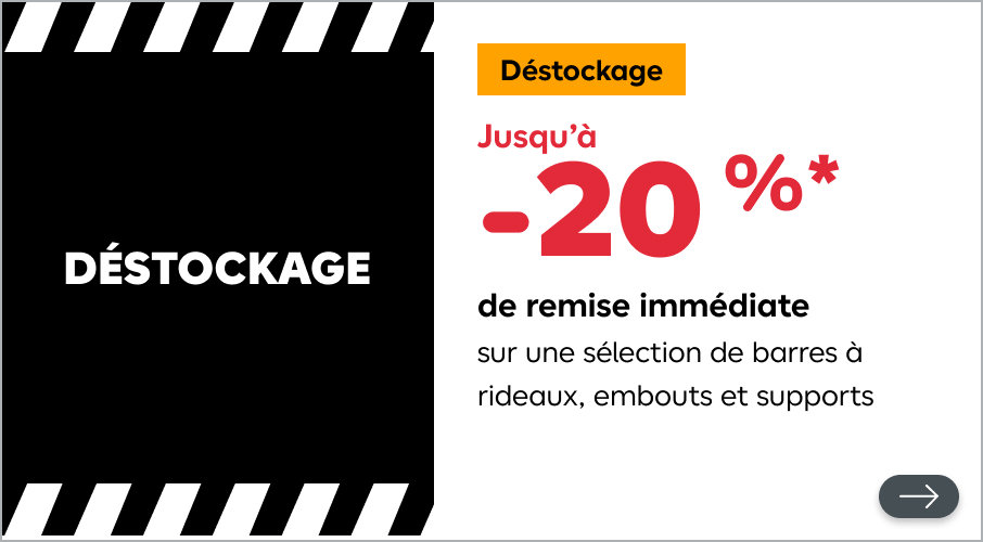 Destockage coussins : -20% sur une sélection de barres à rideaux, embouts et supports