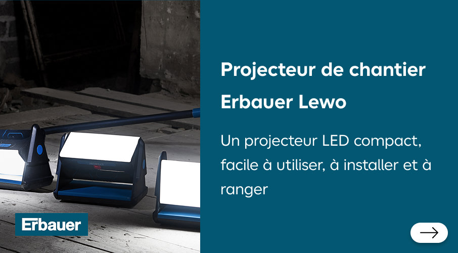 Projecteurs de chantier Erbauer Lewo, une nouvelle génération de projecteurs de chantier
