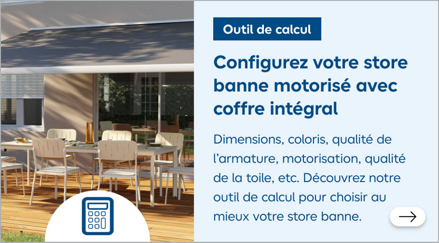 Votre store banne motorisé avec coffre intégral