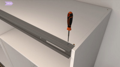Commencez par installer le rail du haut. ​