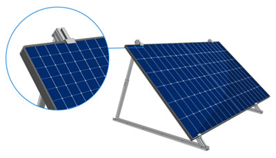 Une fois le panneau installé, installez les supports supérieurs sur les 2 profilés. 