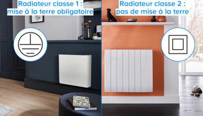 Pas de mise à la terre pour un radiateur de classe 2