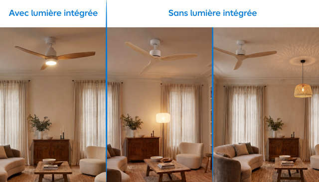 Ventilateur de plafond avec ou sans éclairage