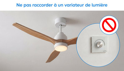 Non raccordable sur un variateur de lumière