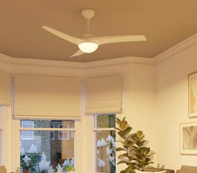 Le ventilateur de plafond est installé