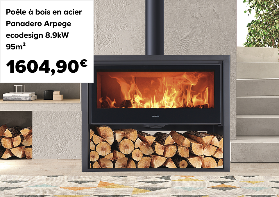 Poêle à bois en acier Panadero Arpege ecodesign