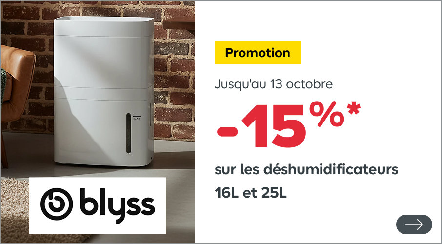 15% sur les déshumidificateurs 16L et 25L