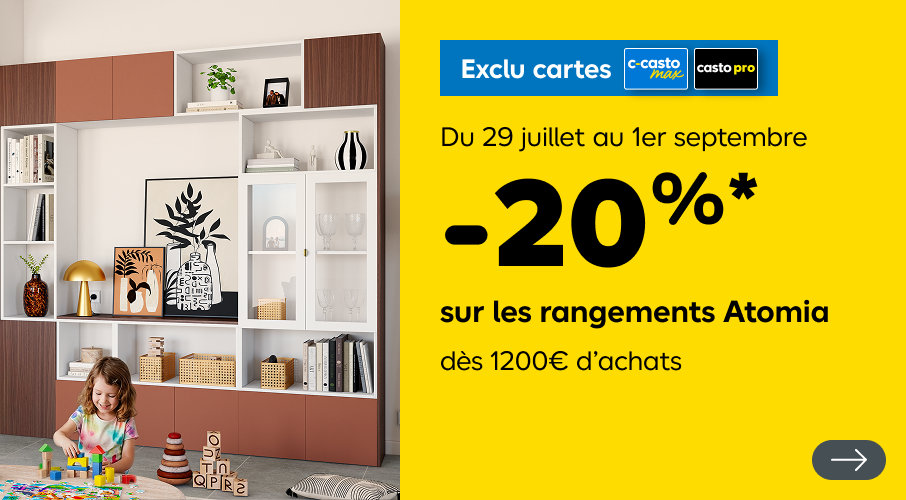 Exclu cartes C-casto max et casto pro, 20% sur votre projet Atomia dès 1200€ d’achats. Découvrir