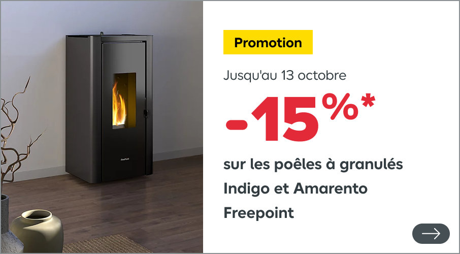 -15% sur les poêles à granulés indigo et amarento freepoint
