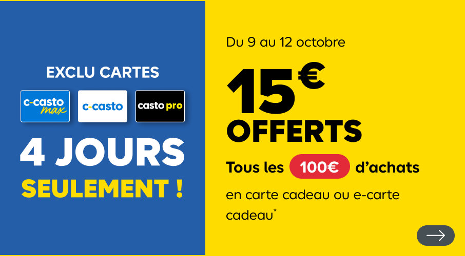 15 euros offerts tous les 100 euros d'achat avec la carte de fidélité