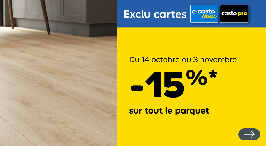 Du 14 octobre au 3 novembre, -15%* sur tout le parquet, exclu cartes