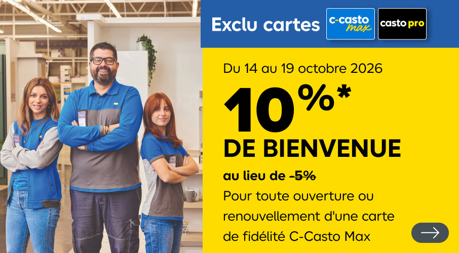 Du 14 octobre au 19 octobre, -10%* de bienvenue au lieu de 5%