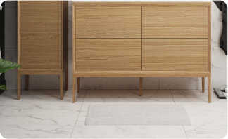 Pied de meuble et colonne de salle de bains Disponible en différentes largeurs : 60, 80, 100 et 120cm pour les meubles de salle de bains et 40cm pour les colonnes