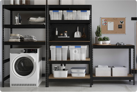 cache machine à laver photo meuble rideau plans de travail  Modern laundry  rooms, Laundry room design, Laundry room decor