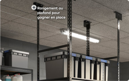 Kit rangement au plafond en métal GoodHome Rand H. 104,5 x L. 110 x P. 61.7  cm