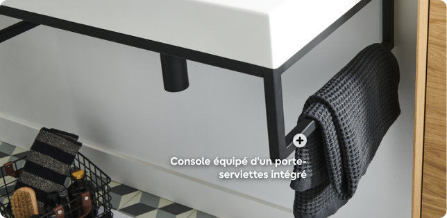 Console équipé d'un porte-serviettes intégré