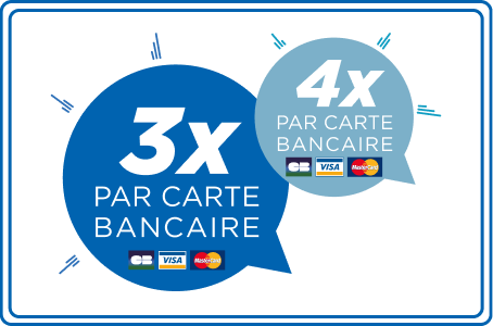 Payez en 3x ou 4x par carte bancaire