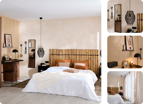 Terre d'ailleurs chambre beige marron