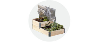 Double carré potager avec bâche rétractable