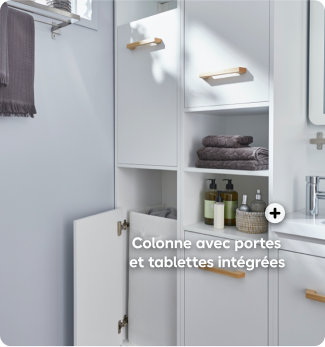 Colonne avec portes  et tablettes intégrées