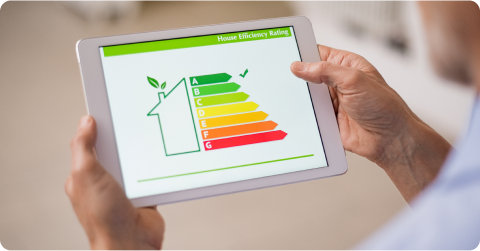 Tablette montrant un bilan énergétique
