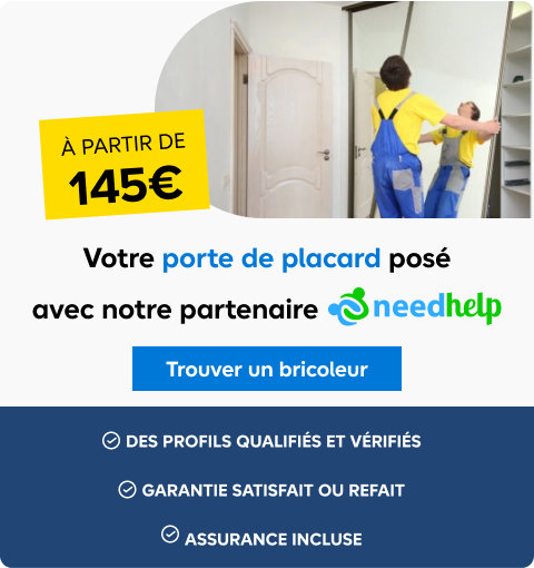 Votre porte de placard posé avec notre partenaire
