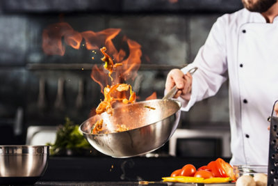 les cuisines des restaurants
